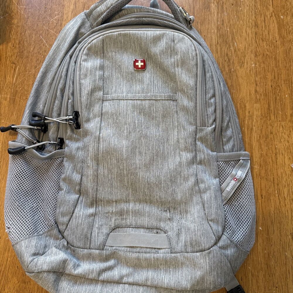 Swiss Gear, Gray Backpack , L , Gray Full Zip, 9 Pockets